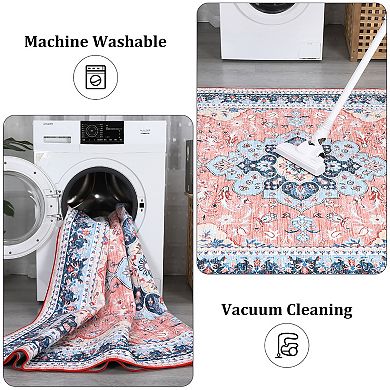 Pearl Velvet Washed Foldable Printed Carpet Persian Mingmei