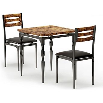 Dining Table and Chairs Set,with Spiral Table Legs for Small Spaces, Kitchen, Apartment