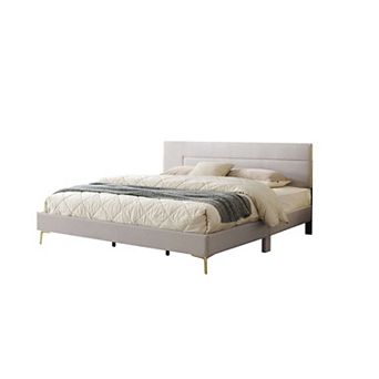 Kings Brand Furniture Verona Upholstered Modern Platform Bed Frame