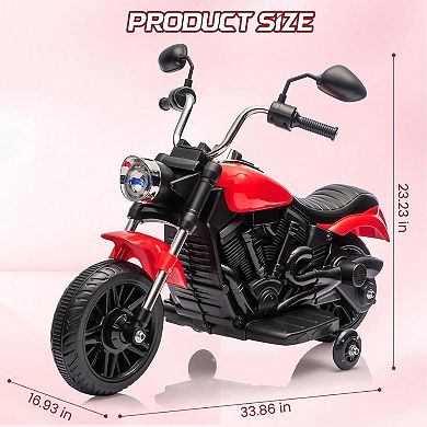 12V Electric Motorcycle w/Detachable Training Wheels