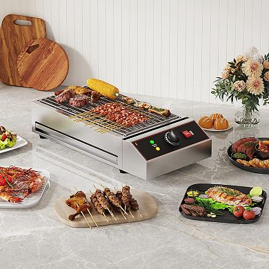 Electric Indoor Grill,1800W Portable BBQ Grill Smokeless Countertop Grill with Removable Griddle