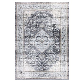 Fashionwu Washable Distressed Traditional Soft Low Pile Indoor Area Rug for Living Room Bedroom