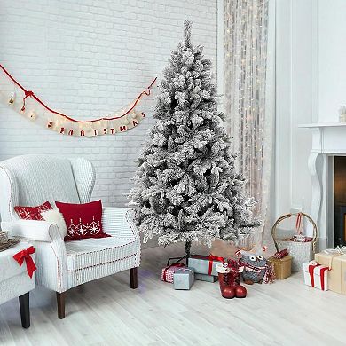 6ft Artificial Flocking Pine Needle Christmas Tree