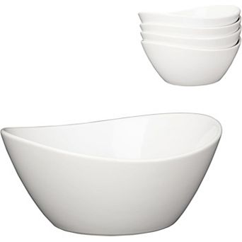 4-Pack 8 Inch 42oz Porcelain Oval Bowls