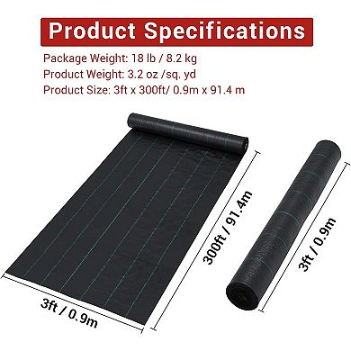 3 x 300 ft Weed Barrier Fabric