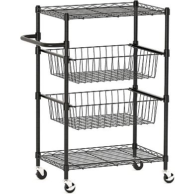 Heavy Duty 4-Tier Rolling Cart