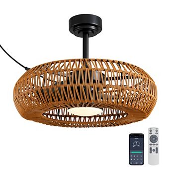 Moooni 24" Indoor/Outdoor Smart Ceiling Fan with Dimmable LED & APP Control