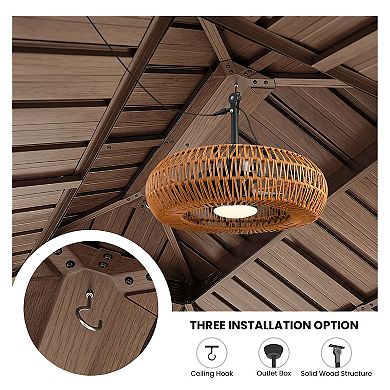 Moooni 24" Indoor/Outdoor Smart Ceiling Fan with Dimmable LED & APP Control