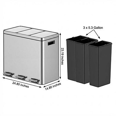16 Gallon High-Capacity 3-Bin