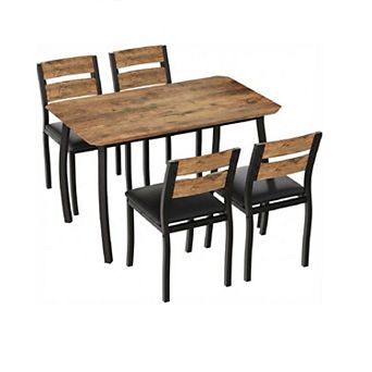 5 pc Dining Table Set for 4, Space-Saving Kitchen Table with Seat Chairs, for Small Spaces