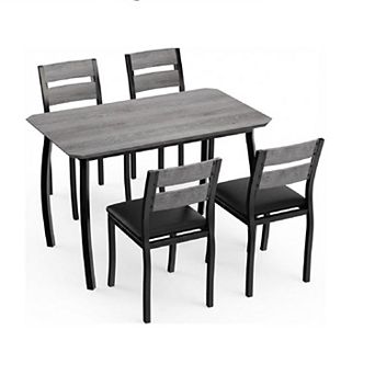 5 pc Dining Table Set for 4, Space-Saving Kitchen Table with Seat Chairs, for Small Spaces