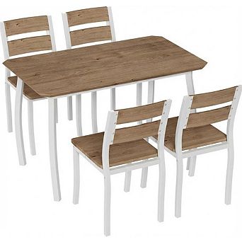 5 pc Dining Table Set for 4, Space-Saving Kitchen Table with Seat Chairs, for Small Spaces