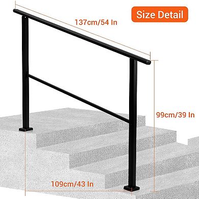 4 Step Handrail for Outdoor & Indoor Steps