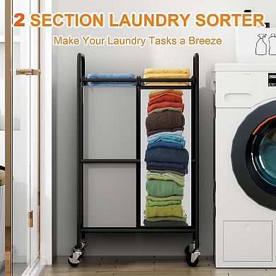 2-Bag Laundry Hamper Cart