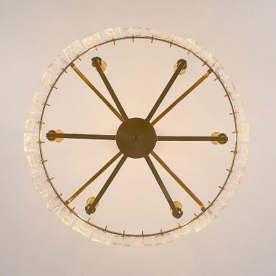 Moooni 24inch Gold Crackle Glass Chandelier