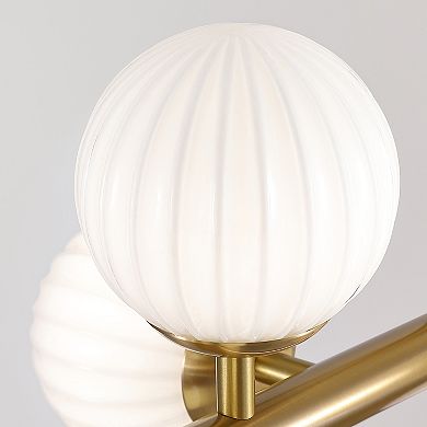 Moooni 48" Adjustable Linear Pendant Light with Iron Frame & Glass, 16-Light