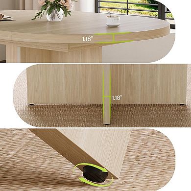 Extendable Round Dining Table for 4-8, Space Saving Kitchen Table with Removable Leaves