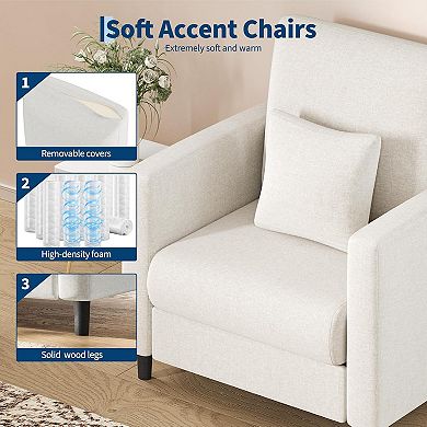 33" Beige Accent Chair