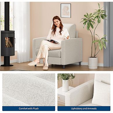 33" Beige Accent Chair