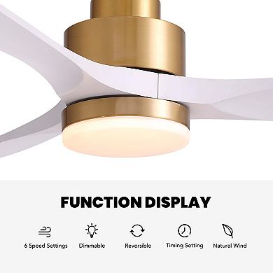 Moooni 52" Smart Ceiling Fan with LED Light, APP & Remote Control