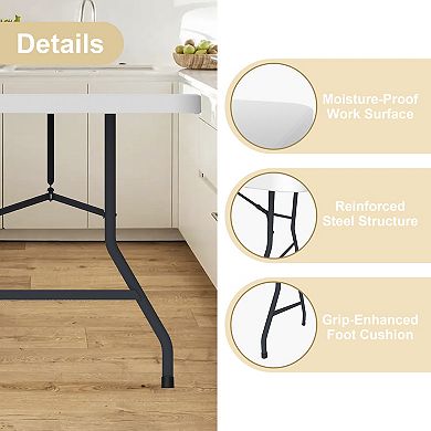 PATIOEASY 8 Foot Blow Table Professiona lIndustrial Grade Polyethylene lifetime Table