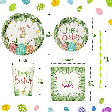 125-Piece Disposable Easter Tableware Set for 25