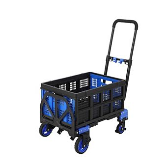 2-in-1 Foldable Hand Truck Dolly with Basket