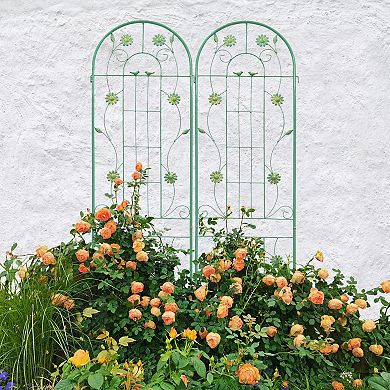 2 Pack Metal Garden Trellis (86.7in x 19.7in)