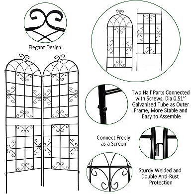 2 Pack Metal Garden Trellis (86.7in x 19.7in)