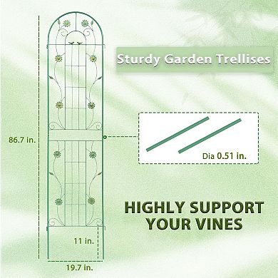 2 Pack Metal Garden Trellis (86.7in x 19.7in)