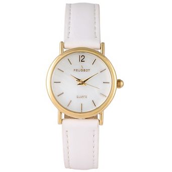 Peugeot Womens Classic Round 24mm Watch with Easy to Read Numerals and Leather Strap