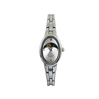 Peugeot Womens 30x25mm Oval Sun Moon Dial Self Adjustable Link Bracelet Watch