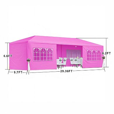 10'x30' Canopy Tent Outdoor Gazebo with 8 Removable Sidewalls