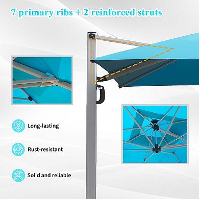 9 ft. Aluminum Cantilever Tilt Patio Umbrella with Center Pole