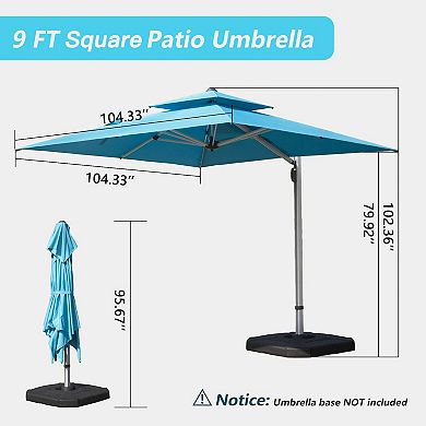 9 ft. Aluminum Cantilever Tilt Patio Umbrella with Center Pole