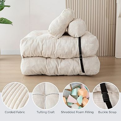 Modular Corduroy Sofa Bed for Compact Spaces