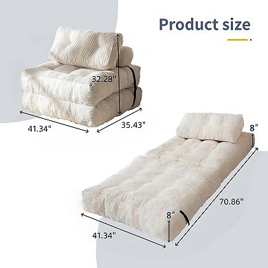 Modular Corduroy Sofa Bed for Compact Spaces