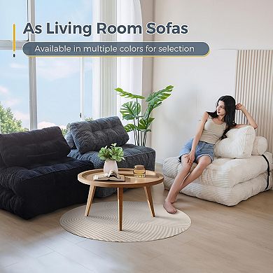 Modular Corduroy Sofa Bed for Compact Spaces