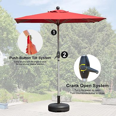 9'x11.5' Rectangle Patio Umbrella with Crank Lift