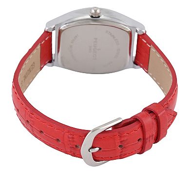 Peugeot Womens 26mm x 32mm Cushion Shape Watch with Leather Band