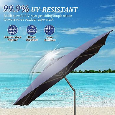 6.5'x10' Rectangle Patio Umbrella with Crank Lift and Tilt Function