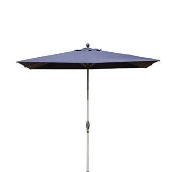 6.5'x10' Rectangle Patio Umbrella with Crank Lift and Tilt Function