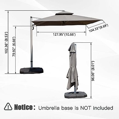 9x11 Rectangle Cantilever Umbrella