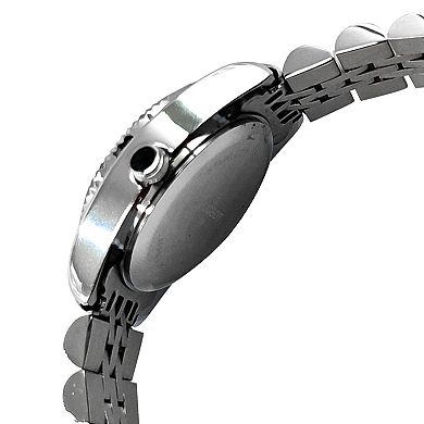 Peugeot Women Round 26mm Fluted Bezel Steel Bracelet Watch with Date Window