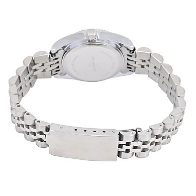 Peugeot Women Round 26mm Fluted Bezel Steel Bracelet Watch with Date Window