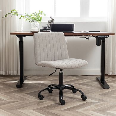 Fabric Swivel Office Chair, Height Adjustable with Thick Foam Padding & 360° Swivel