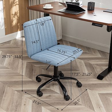 Fabric Swivel Office Chair, Height Adjustable with Thick Foam Padding & 360° Swivel