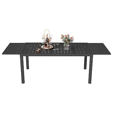 97.2"L Extendable Aluminum Outdoor Dining Table