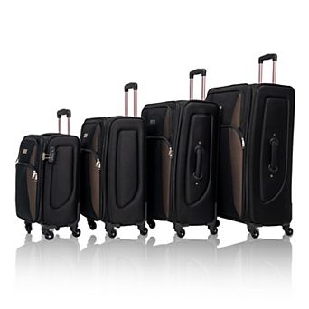 4 pc Softside Luggage Set Expandable Suitcase Travel Set