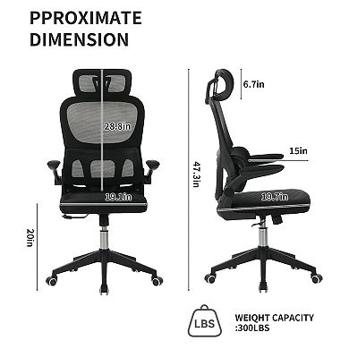 Ergonomic Office Chair with 3D Headrest & Lumbar Support
